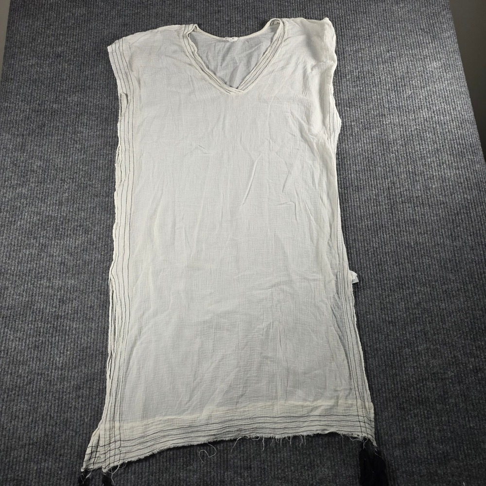The Handloom Los Angeles Cotton Gauze Cover Up White Tassel One Size OS